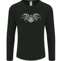 St Georges Day Roman Skull Wings Panther Mens Long Sleeve T-Shirt Black