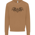 St Georges Day Roman Skull Wings Panther Mens Sweatshirt Jumper Caramel Latte