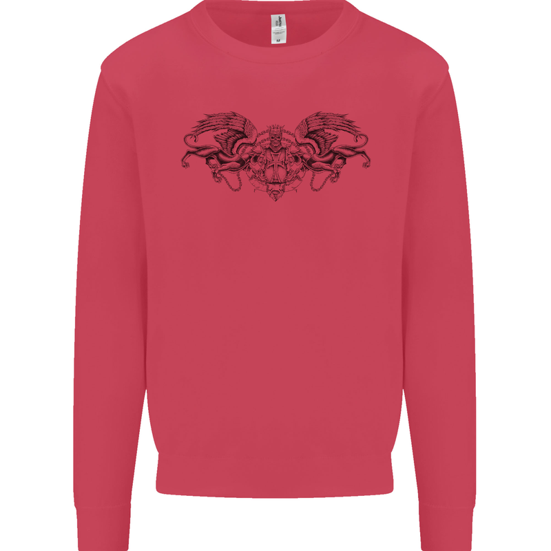 St Georges Day Roman Skull Wings Panther Mens Sweatshirt Jumper Heliconia