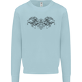 St Georges Day Roman Skull Wings Panther Mens Sweatshirt Jumper Light Blue
