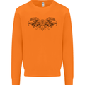 St Georges Day Roman Skull Wings Panther Mens Sweatshirt Jumper Orange