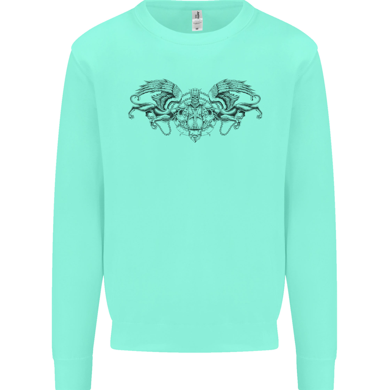 St Georges Day Roman Skull Wings Panther Mens Sweatshirt Jumper Peppermint