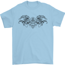 St Georges Day Roman Skull Wings Panther Mens T-Shirt Cotton Gildan Light Blue