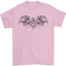 St Georges Day Roman Skull Wings Panther Mens T-Shirt Cotton Gildan Light Pink
