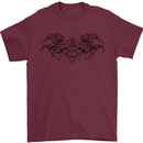 St Georges Day Roman Skull Wings Panther Mens T-Shirt Cotton Gildan Maroon
