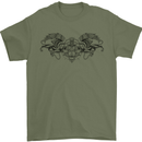 St Georges Day Roman Skull Wings Panther Mens T-Shirt Cotton Gildan Military Green