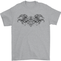 St Georges Day Roman Skull Wings Panther Mens T-Shirt Cotton Gildan Sports Grey