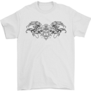 St Georges Day Roman Skull Wings Panther Mens T-Shirt Cotton Gildan White