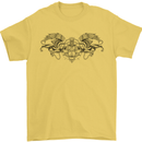 St Georges Day Roman Skull Wings Panther Mens T-Shirt Cotton Gildan Yellow