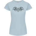 St Georges Day Roman Skull Wings Panther Womens Petite Cut T-Shirt Light Blue