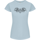 St Georges Day Roman Skull Wings Panther Womens Petite Cut T-Shirt Light Blue