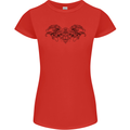St Georges Day Roman Skull Wings Panther Womens Petite Cut T-Shirt Red