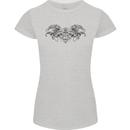 St Georges Day Roman Skull Wings Panther Womens Petite Cut T-Shirt Sports Grey