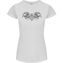 St Georges Day Roman Skull Wings Panther Womens Petite Cut T-Shirt White