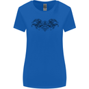 St Georges Day Roman Skull Wings Panther Womens Wider Cut T-Shirt Royal Blue