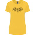 St Georges Day Roman Skull Wings Panther Womens Wider Cut T-Shirt Yellow