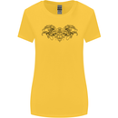 St Georges Day Roman Skull Wings Panther Womens Wider Cut T-Shirt Yellow