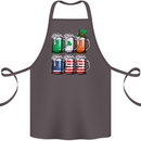 St Patricks Day Beer USA Irish American Cotton Apron 100% Organic Dark Grey