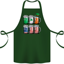 St Patricks Day Beer USA Irish American Cotton Apron 100% Organic Forest Green