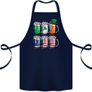 St Patricks Day Beer USA Irish American Cotton Apron 100% Organic Navy Blue