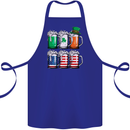 St Patricks Day Beer USA Irish American Cotton Apron 100% Organic Royal Blue