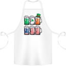 St Patricks Day Beer USA Irish American Cotton Apron 100% Organic White