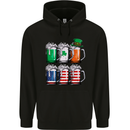 St Patricks Day Beer USA Irish American Mens 80% Cotton Hoodie Black