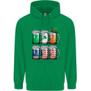 St Patricks Day Beer USA Irish American Mens 80% Cotton Hoodie Irish Green