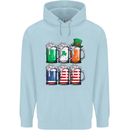 St Patricks Day Beer USA Irish American Mens 80% Cotton Hoodie Light Blue