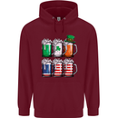 St Patricks Day Beer USA Irish American Mens 80% Cotton Hoodie Maroon