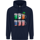 St Patricks Day Beer USA Irish American Mens 80% Cotton Hoodie Navy Blue