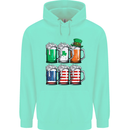 St Patricks Day Beer USA Irish American Mens 80% Cotton Hoodie Peppermint