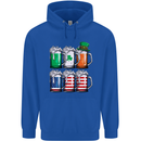 St Patricks Day Beer USA Irish American Mens 80% Cotton Hoodie Royal Blue