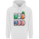 St Patricks Day Beer USA Irish American Mens 80% Cotton Hoodie White