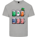 St Patricks Day Beer USA Irish American Mens Cotton T-Shirt Tee Top Sports Grey