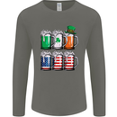 St Patricks Day Beer USA Irish American Mens Long Sleeve T-Shirt Charcoal
