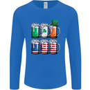 St Patricks Day Beer USA Irish American Mens Long Sleeve T-Shirt Royal Blue