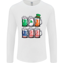 St Patricks Day Beer USA Irish American Mens Long Sleeve T-Shirt White