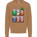 St Patricks Day Beer USA Irish American Mens Sweatshirt Jumper Caramel Latte