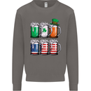 St Patricks Day Beer USA Irish American Mens Sweatshirt Jumper Charcoal