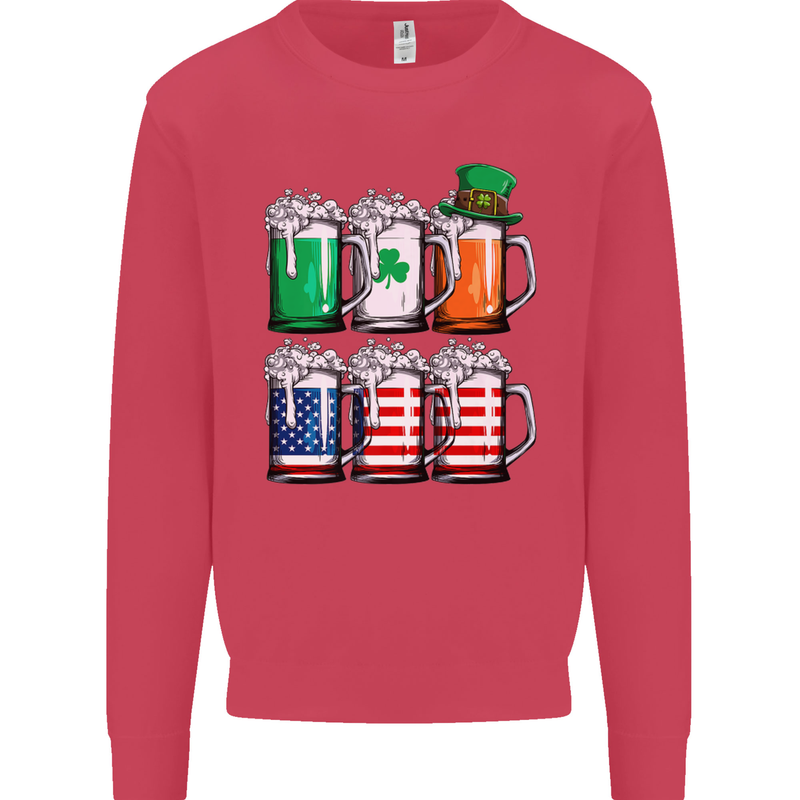 St Patricks Day Beer USA Irish American Mens Sweatshirt Jumper Heliconia