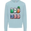St Patricks Day Beer USA Irish American Mens Sweatshirt Jumper Light Blue