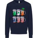 St Patricks Day Beer USA Irish American Mens Sweatshirt Jumper Navy Blue
