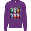 St Patricks Day Beer USA Irish American Mens Sweatshirt Jumper Purple