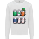 St Patricks Day Beer USA Irish American Mens Sweatshirt Jumper White