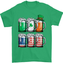 St Patricks Day Beer USA Irish American Mens T-Shirt Cotton Gildan Irish Green