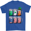 St Patricks Day Beer USA Irish American Mens T-Shirt Cotton Gildan Royal Blue