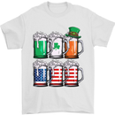 St Patricks Day Beer USA Irish American Mens T-Shirt Cotton Gildan White