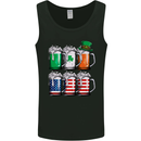 St Patricks Day Beer USA Irish American Mens Vest Tank Top Black