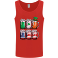 St Patricks Day Beer USA Irish American Mens Vest Tank Top Red